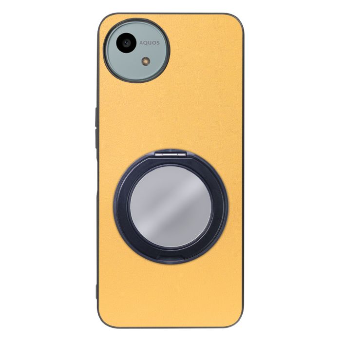 [ LOOF RING-SHELL (ミラー Ver.) ] AQUOS wish4 SH-52E スマホケース 背面 ケース カバー ミラー付きスマホリング スタンド 本革 レザー 落下防止  [ AQUOS wish4 ]