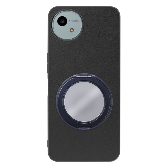 [ LOOF RING-SHELL (ミラー Ver.) ] AQUOS wish4 SH-52E スマホケース 背面 ケース カバー ミラー付きスマホリング スタンド 本革 レザー 落下防止  [ AQUOS wish4 ]