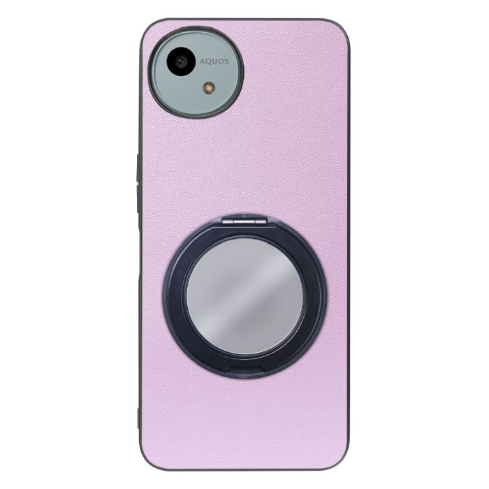 [ LOOF RING-SHELL (ミラー Ver.) ] AQUOS wish4 SH-52E スマホケース 背面 ケース カバー ミラー付きスマホリング スタンド 本革 レザー 落下防止  [ AQUOS wish4 ]