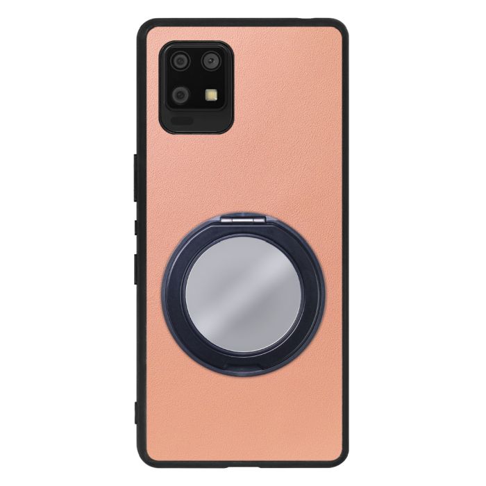 [ LOOF RING-SHELL (ミラー Ver.) ] AQUOS zero6 SHG04 zero 6 スマホケース 背面 ケース カバー ミラー付きスマホリング スタンド 本革 レザー 落下防止  [ AQUOS zero6 ]