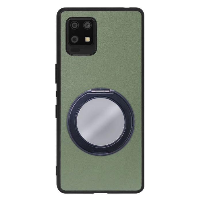 [ LOOF RING-SHELL (ミラー Ver.) ] AQUOS zero6 SHG04 zero 6 スマホケース 背面 ケース カバー ミラー付きスマホリング スタンド 本革 レザー 落下防止  [ AQUOS zero6 ]