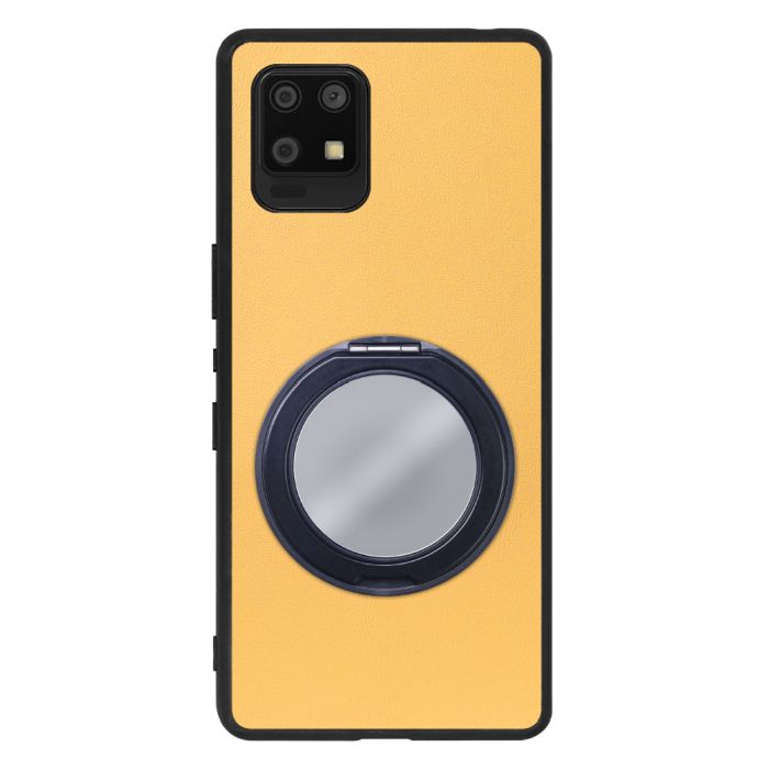 [ LOOF RING-SHELL (ミラー Ver.) ] AQUOS zero6 SHG04 zero 6 スマホケース 背面 ケース カバー ミラー付きスマホリング スタンド 本革 レザー 落下防止  [ AQUOS zero6 ]