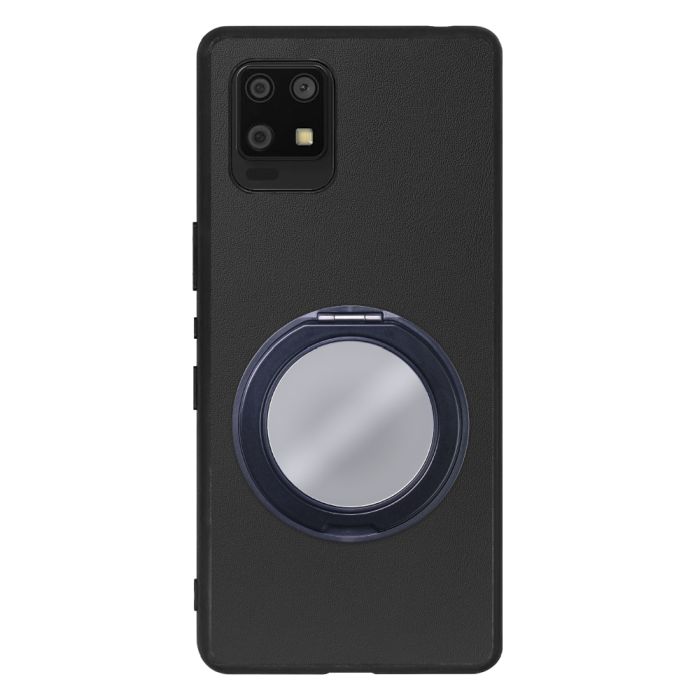 [ LOOF RING-SHELL (ミラー Ver.) ] AQUOS zero6 SHG04 zero 6 スマホケース 背面 ケース カバー ミラー付きスマホリング スタンド 本革 レザー 落下防止  [ AQUOS zero6 ]