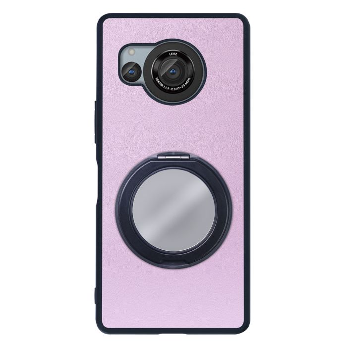 [ LOOF RING-SHELL (ミラー Ver.) ] AQUOS R8 SH-52D AQUOSR8 スマホケース 背面 ケース カバー ミラー付きスマホリング スタンド 本革 レザー 落下防止  [ AQUOS R8 ]