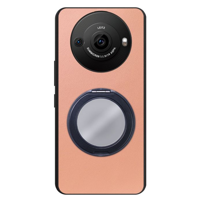[ LOOF RING-SHELL (ミラー Ver.) ] AQUOS R8 pro SH-51D R8pro AQUOSR8pro スマホケース 背面 ケース カバー ミラー付きスマホリング スタンド 本革 レザー 落下防止  [ AQUOS R8 pro ]