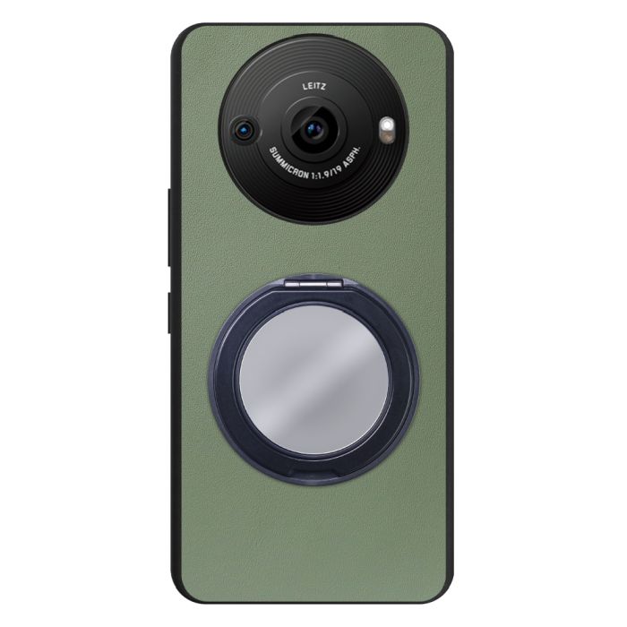 [ LOOF RING-SHELL (ミラー Ver.) ] AQUOS R8 pro SH-51D R8pro AQUOSR8pro スマホケース 背面 ケース カバー ミラー付きスマホリング スタンド 本革 レザー 落下防止  [ AQUOS R8 pro ]