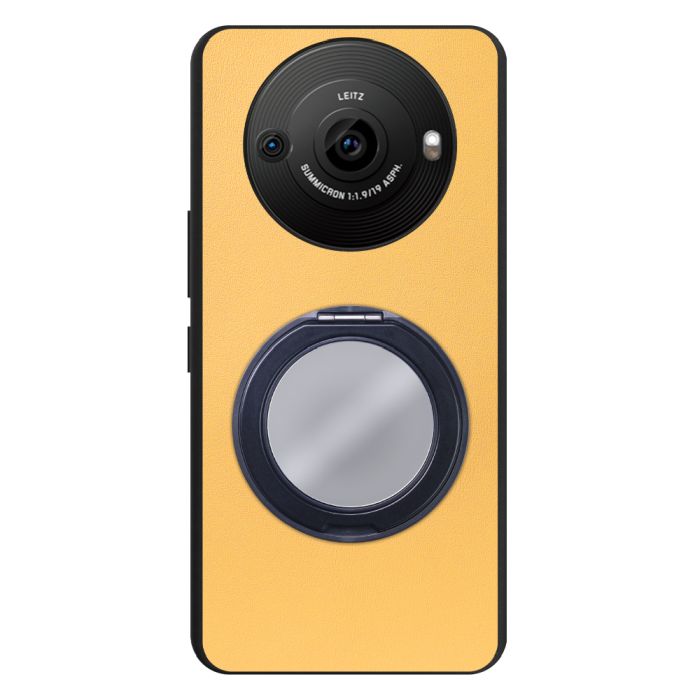 [ LOOF RING-SHELL (ミラー Ver.) ] AQUOS R8 pro SH-51D R8pro AQUOSR8pro スマホケース 背面 ケース カバー ミラー付きスマホリング スタンド 本革 レザー 落下防止  [ AQUOS R8 pro ]