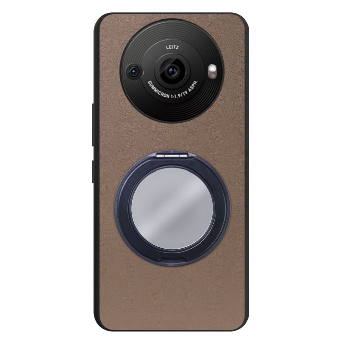 [ LOOF RING-SHELL (ミラー Ver.) ] AQUOS R8 pro SH-51D R8pro AQUOSR8pro スマホケース 背面 ケース カバー ミラー付きスマホリング スタンド 本革 レザー 落下防止  [ AQUOS R8 pro ]