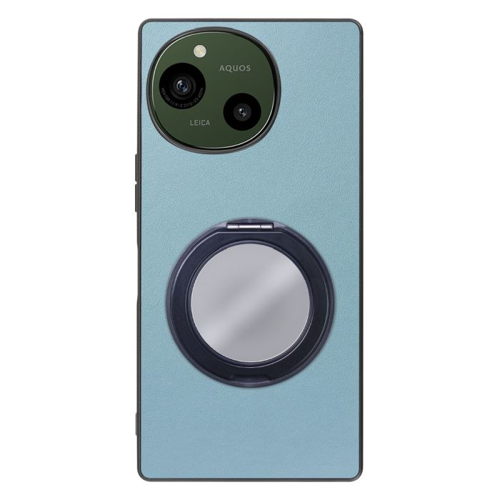 [ LOOF RING-SHELL (ミラー Ver.) ] AQUOS R9 / R10 SH-51E SH-51F スマホケース 背面 ケース カバー ミラー付きスマホリング スタンド 本革 レザー 落下防止  [ AQUOS R9 / R10 ]