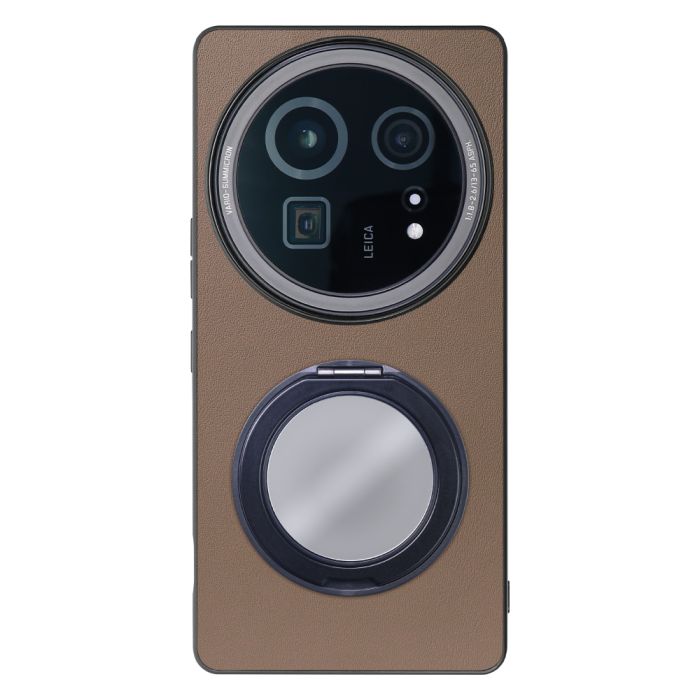 [ LOOF RING-SHELL (ミラー Ver.) ] AQUOS R9 pro SH-54E スマホケース 背面 ケース カバー ミラー付きスマホリング スタンド 本革 レザー 落下防止  [ AQUOS R9 pro ]