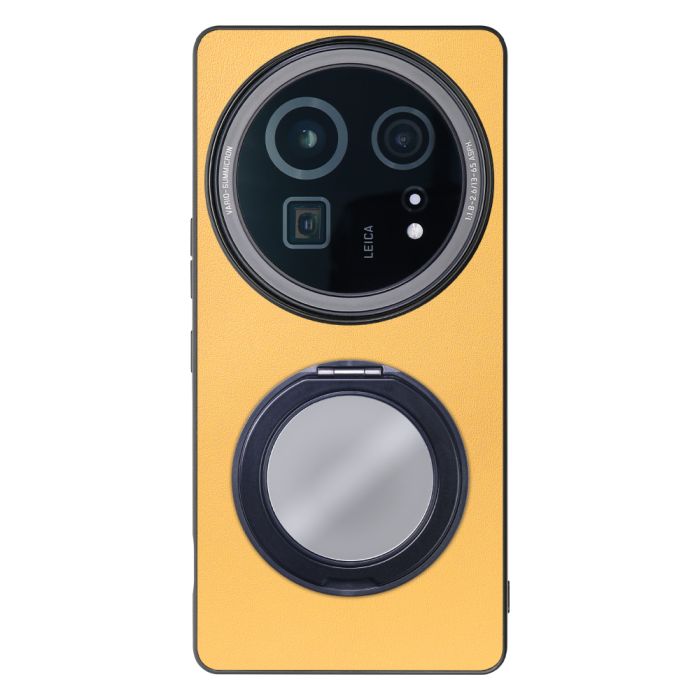 [ LOOF RING-SHELL (ミラー Ver.) ] AQUOS R9 pro SH-54E スマホケース 背面 ケース カバー ミラー付きスマホリング スタンド 本革 レザー 落下防止  [ AQUOS R9 pro ]