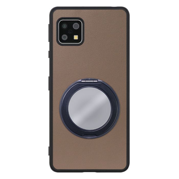 [ LOOF RING-SHELL (ミラー Ver.) ] AQUOS sense4 / sense4 lite / sense4 basic / sense5G / やさしいスマホ2 sense 4 4lite 4basic 5G sense4lite sense4basic スマホケース 背面 ケース カバー ミラー付きスマホリング スタンド 本革 レザー 落下防止  [ AQUOS sense4/4 lite/4 basic/sense5G/やさしいスマホ2 ]