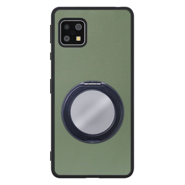 [ LOOF RING-SHELL (ミラー Ver.) ] AQUOS sense4 / sense4 lite / sense4 basic / sense5G / やさしいスマホ2 sense 4 4lite 4basic 5G sense4lite sense4basic スマホケース 背面 ケース カバー ミラー付きスマホリング スタンド 本革 レザー 落下防止  [ AQUOS sense4/4 lite/4 basic/sense5G/やさしいスマホ2 ]