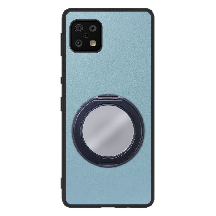[ LOOF RING-SHELL (ミラー Ver.) ] AQUOS sense6s /sense6 sense 6s 6 スマホケース 背面 ケース カバー ミラー付きスマホリング スタンド 本革 レザー 落下防止  [ AQUOS sense6/sense6s ]