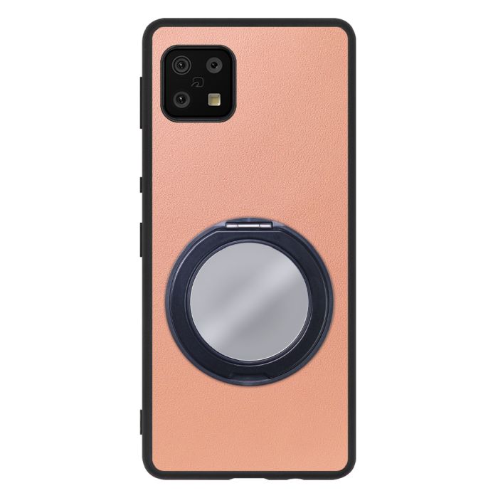 [ LOOF RING-SHELL (ミラー Ver.) ] AQUOS sense6s /sense6 sense 6s 6 スマホケース 背面 ケース カバー ミラー付きスマホリング スタンド 本革 レザー 落下防止  [ AQUOS sense6/sense6s ]