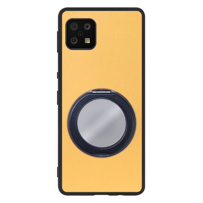 [ LOOF RING-SHELL (ミラー Ver.) ] AQUOS sense6s /sense6 sense 6s 6 スマホケース 背面 ケース カバー ミラー付きスマホリング スタンド 本革 レザー 落下防止  [ AQUOS sense6/sense6s ]