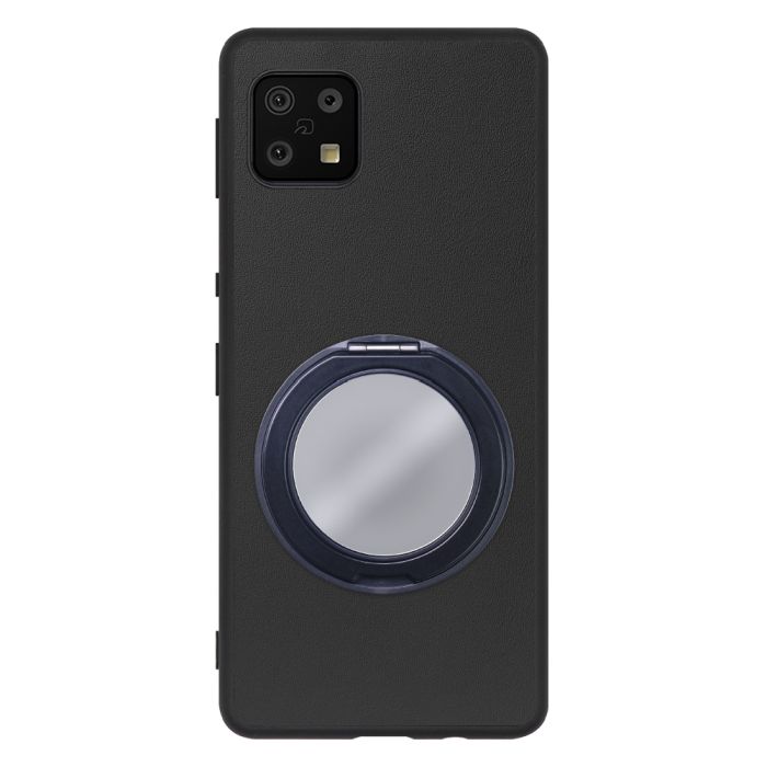 [ LOOF RING-SHELL (ミラー Ver.) ] AQUOS sense6s /sense6 sense 6s 6 スマホケース 背面 ケース カバー ミラー付きスマホリング スタンド 本革 レザー 落下防止  [ AQUOS sense6/sense6s ]