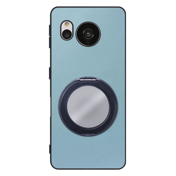 [ LOOF RING-SHELL (ミラー Ver.) ] AQUOS sense7 Plus sense7plus 7plus sense 7 スマホケース 背面 ケース カバー ミラー付きスマホリング スタンド 本革 レザー 落下防止  [ AQUOS sense7 Plus ]