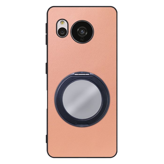 [ LOOF RING-SHELL (ミラー Ver.) ] AQUOS sense7 Plus sense7plus 7plus sense 7 スマホケース 背面 ケース カバー ミラー付きスマホリング スタンド 本革 レザー 落下防止  [ AQUOS sense7 Plus ]