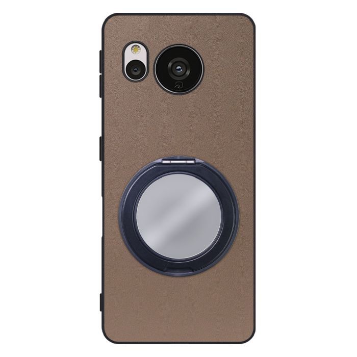 [ LOOF RING-SHELL (ミラー Ver.) ] AQUOS sense7 Plus sense7plus 7plus sense 7 スマホケース 背面 ケース カバー ミラー付きスマホリング スタンド 本革 レザー 落下防止  [ AQUOS sense7 Plus ]