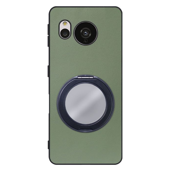 [ LOOF RING-SHELL (ミラー Ver.) ] AQUOS sense7 Plus sense7plus 7plus sense 7 スマホケース 背面 ケース カバー ミラー付きスマホリング スタンド 本革 レザー 落下防止  [ AQUOS sense7 Plus ]