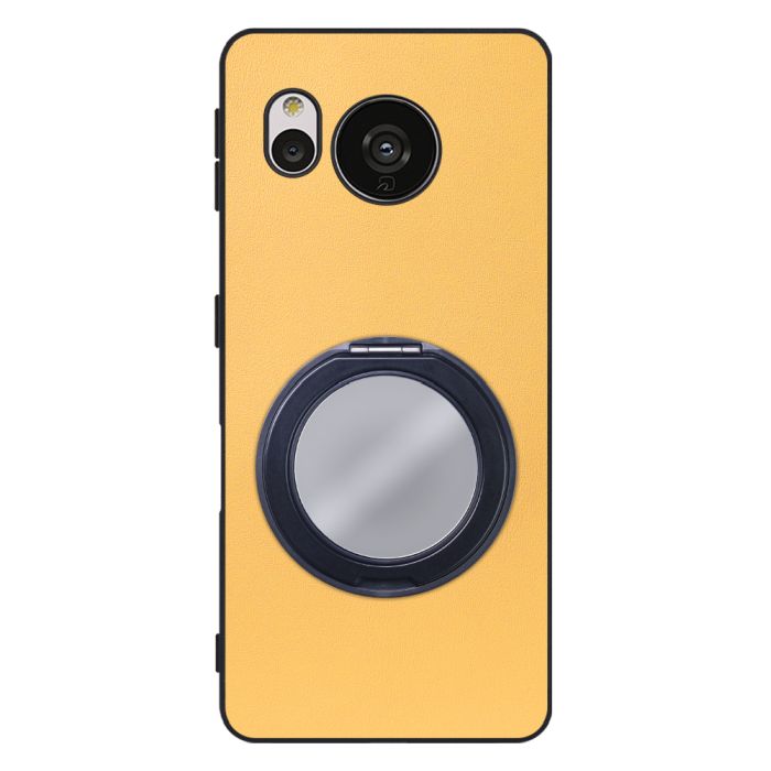 [ LOOF RING-SHELL (ミラー Ver.) ] AQUOS sense7 Plus sense7plus 7plus sense 7 スマホケース 背面 ケース カバー ミラー付きスマホリング スタンド 本革 レザー 落下防止  [ AQUOS sense7 Plus ]