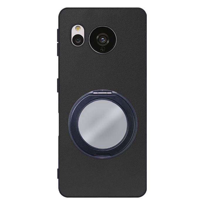 [ LOOF RING-SHELL (ミラー Ver.) ] AQUOS sense7 Plus sense7plus 7plus sense 7 スマホケース 背面 ケース カバー ミラー付きスマホリング スタンド 本革 レザー 落下防止  [ AQUOS sense7 Plus ]