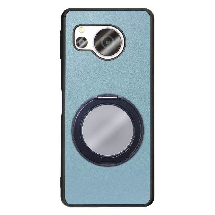 [ LOOF RING-SHELL (ミラー Ver.) ] AQUOS sense8 SH-54D / SHG11 sense 8 スマホケース 背面 ケース カバー ミラー付きスマホリング スタンド 本革 レザー 落下防止  [ AQUOS sense8 ]