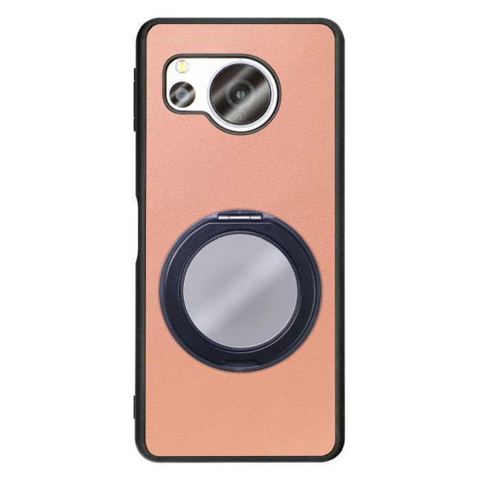 [ LOOF RING-SHELL (ミラー Ver.) ] AQUOS sense8 SH-54D / SHG11 sense 8 スマホケース 背面 ケース カバー ミラー付きスマホリング スタンド 本革 レザー 落下防止  [ AQUOS sense8 ]