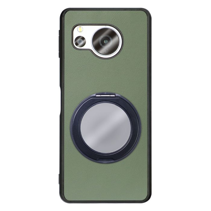 [ LOOF RING-SHELL (ミラー Ver.) ] AQUOS sense8 SH-54D / SHG11 sense 8 スマホケース 背面 ケース カバー ミラー付きスマホリング スタンド 本革 レザー 落下防止  [ AQUOS sense8 ]