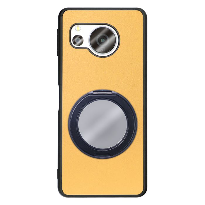 [ LOOF RING-SHELL (ミラー Ver.) ] AQUOS sense8 SH-54D / SHG11 sense 8 スマホケース 背面 ケース カバー ミラー付きスマホリング スタンド 本革 レザー 落下防止  [ AQUOS sense8 ]