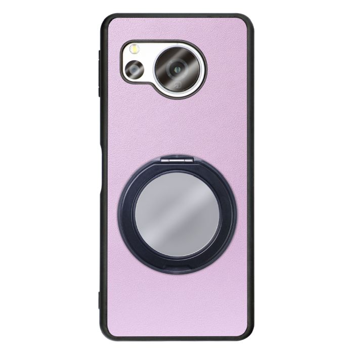 [ LOOF RING-SHELL (ミラー Ver.) ] AQUOS sense8 SH-54D / SHG11 sense 8 スマホケース 背面 ケース カバー ミラー付きスマホリング スタンド 本革 レザー 落下防止  [ AQUOS sense8 ]