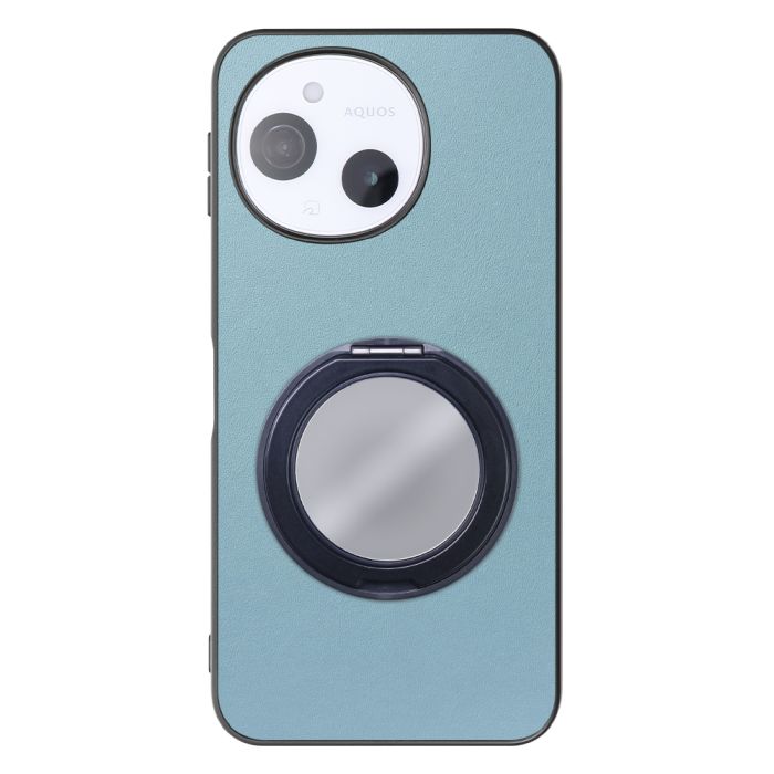 [ LOOF RING-SHELL (ミラー Ver.) ] AQUOS sense9 SH-53E SHG14 SH-M29 スマホケース 背面 ケース カバー ミラー付きスマホリング スタンド 本革 レザー 落下防止  [ AQUOS sense9 ]