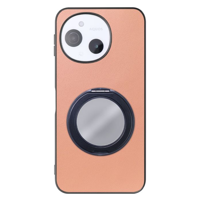 [ LOOF RING-SHELL (ミラー Ver.) ] AQUOS sense9 SH-53E SHG14 SH-M29 スマホケース 背面 ケース カバー ミラー付きスマホリング スタンド 本革 レザー 落下防止  [ AQUOS sense9 ]