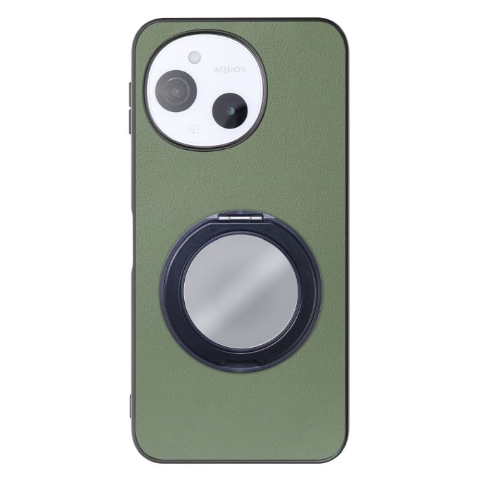 [ LOOF RING-SHELL (ミラー Ver.) ] AQUOS sense9 SH-53E SHG14 SH-M29 スマホケース 背面 ケース カバー ミラー付きスマホリング スタンド 本革 レザー 落下防止  [ AQUOS sense9 ]