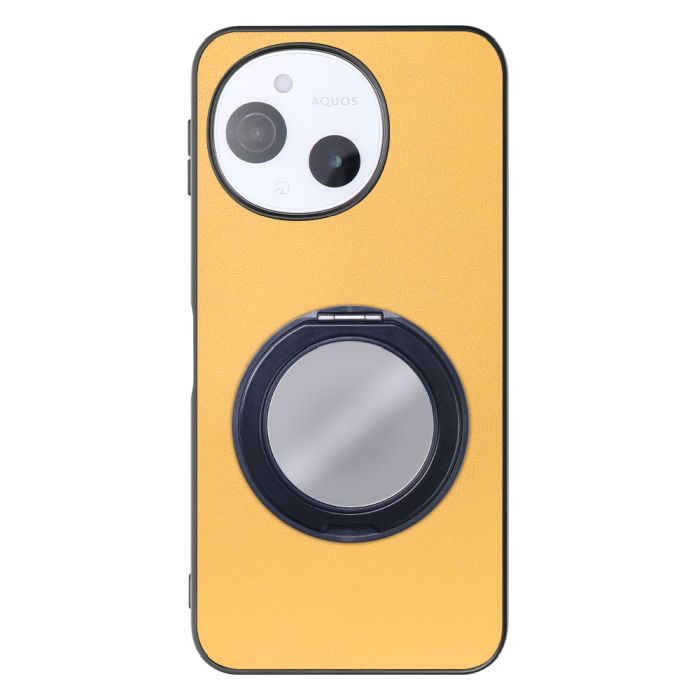 [ LOOF RING-SHELL (ミラー Ver.) ] AQUOS sense9 SH-53E SHG14 SH-M29 スマホケース 背面 ケース カバー ミラー付きスマホリング スタンド 本革 レザー 落下防止  [ AQUOS sense9 ]