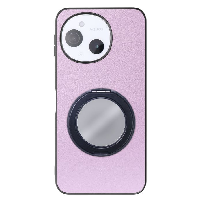 [ LOOF RING-SHELL (ミラー Ver.) ] AQUOS sense9 SH-53E SHG14 SH-M29 スマホケース 背面 ケース カバー ミラー付きスマホリング スタンド 本革 レザー 落下防止  [ AQUOS sense9 ]