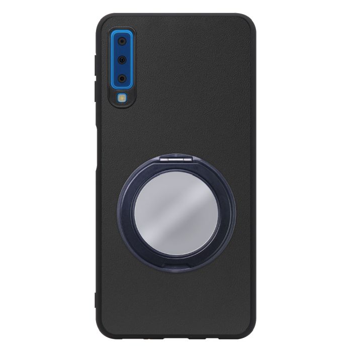 [ LOOF RING-SHELL (ミラー Ver.) ] Galaxy A7 SM-A750C galaxya7 スマホケース 背面 ケース カバー ミラー付きスマホリング スタンド 本革 レザー 落下防止  [ Galaxy A7 ]