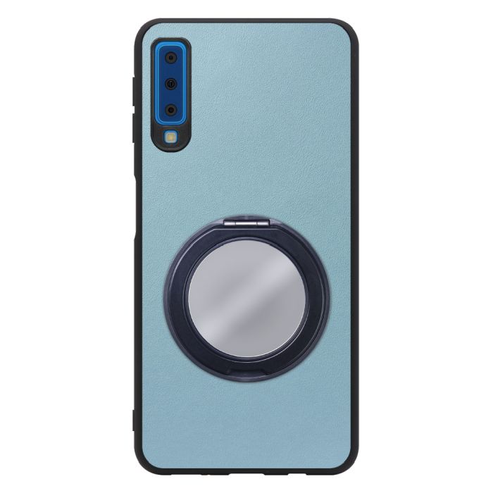 [ LOOF RING-SHELL (ミラー Ver.) ] Galaxy A7 SM-A750C galaxya7 スマホケース 背面 ケース カバー ミラー付きスマホリング スタンド 本革 レザー 落下防止  [ Galaxy A7 ]