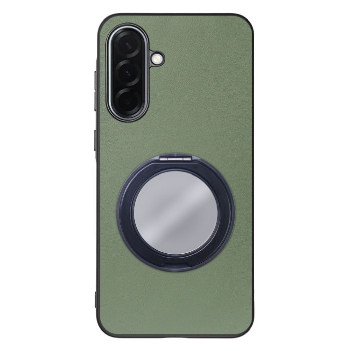 [ LOOF RING-SHELL (ミラー Ver.) ] Galaxy A36 5G SC-54F スマホケース 背面 ケース カバー ミラー付きスマホリング スタンド 本革 レザー 落下防止  [ Galaxy A36 5G ]