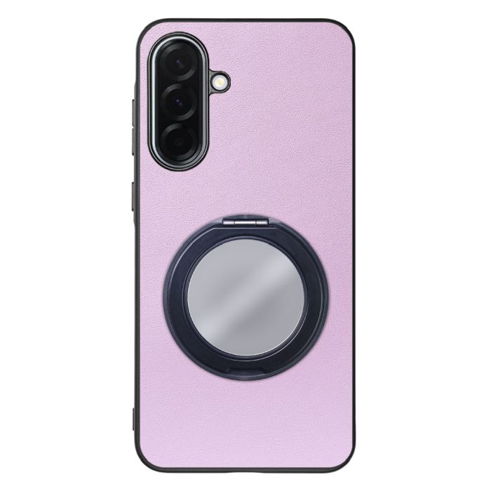 [ LOOF RING-SHELL (ミラー Ver.) ] Galaxy A36 5G SC-54F スマホケース 背面 ケース カバー ミラー付きスマホリング スタンド 本革 レザー 落下防止  [ Galaxy A36 5G ]