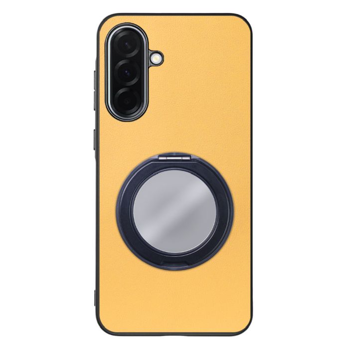 [ LOOF RING-SHELL (ミラー Ver.) ] Galaxy A36 5G SC-54F スマホケース 背面 ケース カバー ミラー付きスマホリング スタンド 本革 レザー 落下防止  [ Galaxy A36 5G ]
