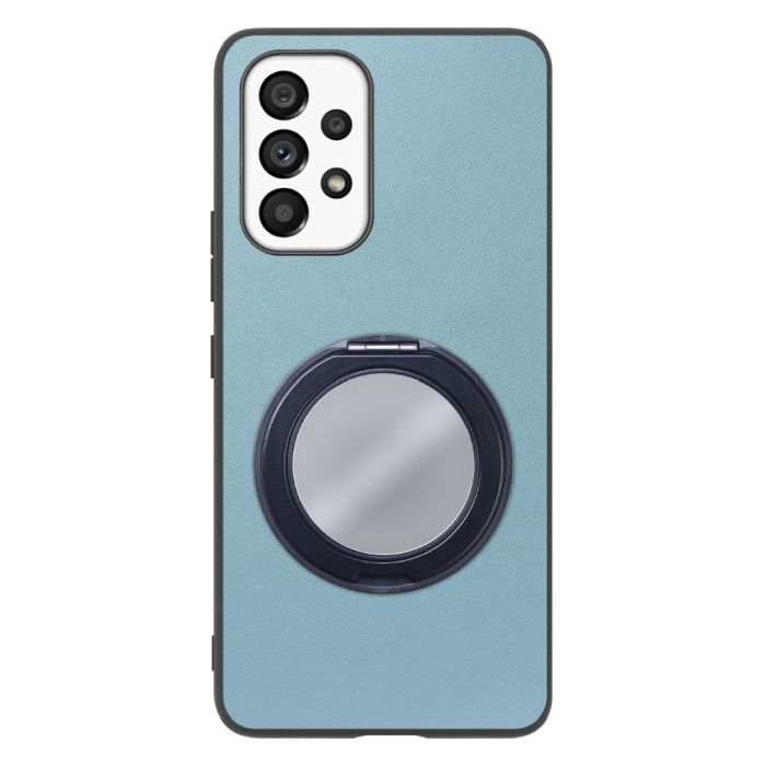 [ LOOF RING-SHELL (ミラー Ver.) ] Galaxy A53 5G SC-53C / SCG15 a535g スマホケース 背面 ケース カバー ミラー付きスマホリング スタンド 本革 レザー 落下防止  [ Galaxy A53 5G ]