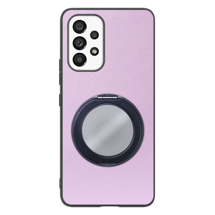 [ LOOF RING-SHELL (ミラー Ver.) ] Galaxy A53 5G SC-53C / SCG15 a535g スマホケース 背面 ケース カバー ミラー付きスマホリング スタンド 本革 レザー 落下防止  [ Galaxy A53 5G ]