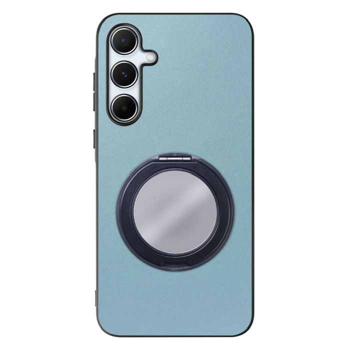 [ LOOF RING-SHELL (ミラー Ver.) ] Galaxy A55 5G  スマホケース 背面 ケース カバー ミラー付きスマホリング スタンド 本革 レザー 落下防止  [ Galaxy A55 5G ]