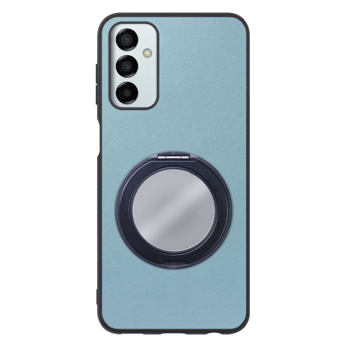 [ LOOF RING-SHELL (ミラー Ver.) ] Galaxy M23 5G m235g スマホケース 背面 ケース カバー ミラー付きスマホリング スタンド 本革 レザー 落下防止  [ Galaxy M23 5G ]