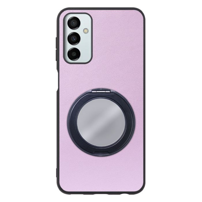 [ LOOF RING-SHELL (ミラー Ver.) ] Galaxy M23 5G m235g スマホケース 背面 ケース カバー ミラー付きスマホリング スタンド 本革 レザー 落下防止  [ Galaxy M23 5G ]