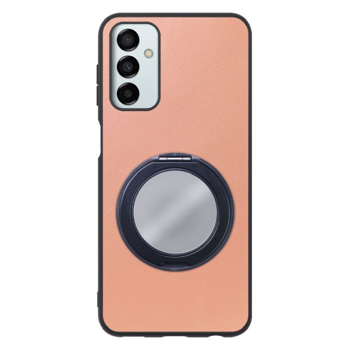 [ LOOF RING-SHELL (ミラー Ver.) ] Galaxy M23 5G m235g スマホケース 背面 ケース カバー ミラー付きスマホリング スタンド 本革 レザー 落下防止  [ Galaxy M23 5G ]