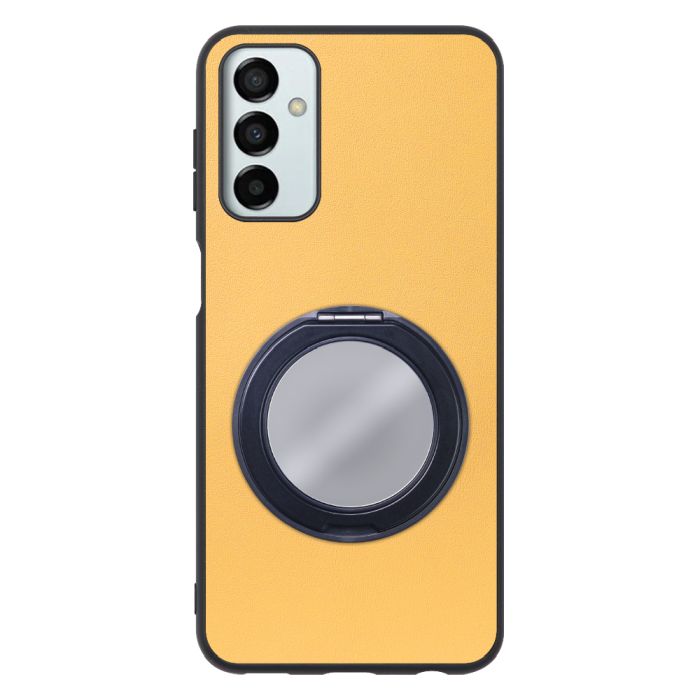[ LOOF RING-SHELL (ミラー Ver.) ] Galaxy M23 5G m235g スマホケース 背面 ケース カバー ミラー付きスマホリング スタンド 本革 レザー 落下防止  [ Galaxy M23 5G ]