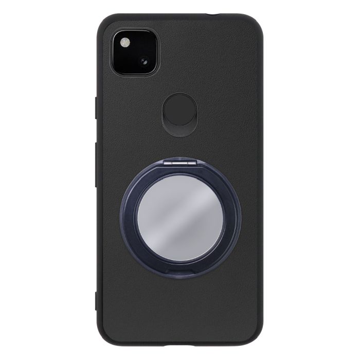 [ LOOF RING-SHELL (ミラー Ver.) ] Google Pixel 4a pixel4a googlepixel4a スマホケース 背面 ケース カバー ミラー付きスマホリング スタンド 本革 レザー 落下防止  [ Google Pixel 4a ]